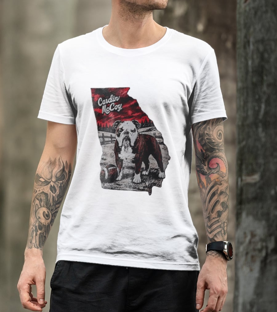 Cardin McCoy Georgia Bulldog Football Landscape T-Shirt