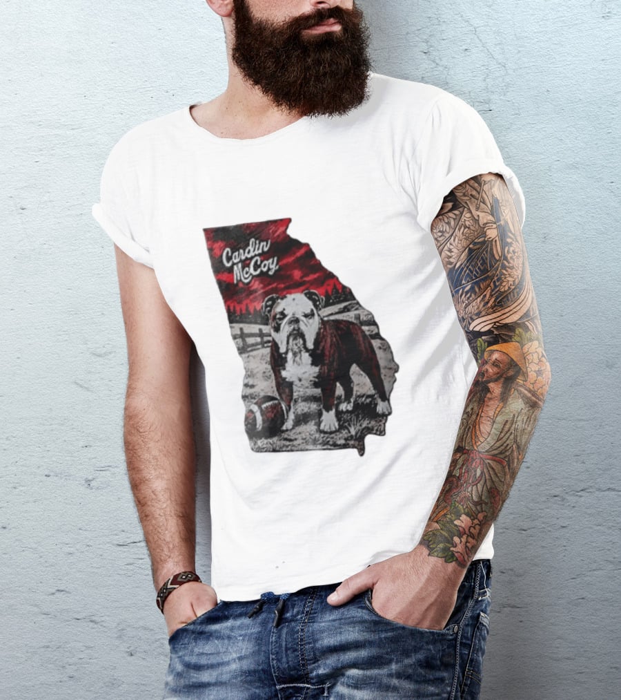 Cardin McCoy Georgia Bulldog Football Landscape T-Shirt