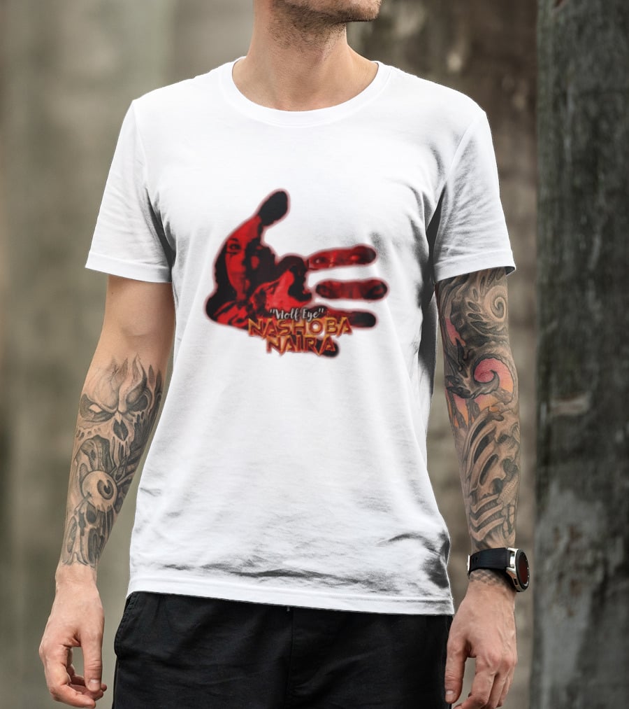 Red Handprint Wolf Eye Nashoba Naira T-Shirt