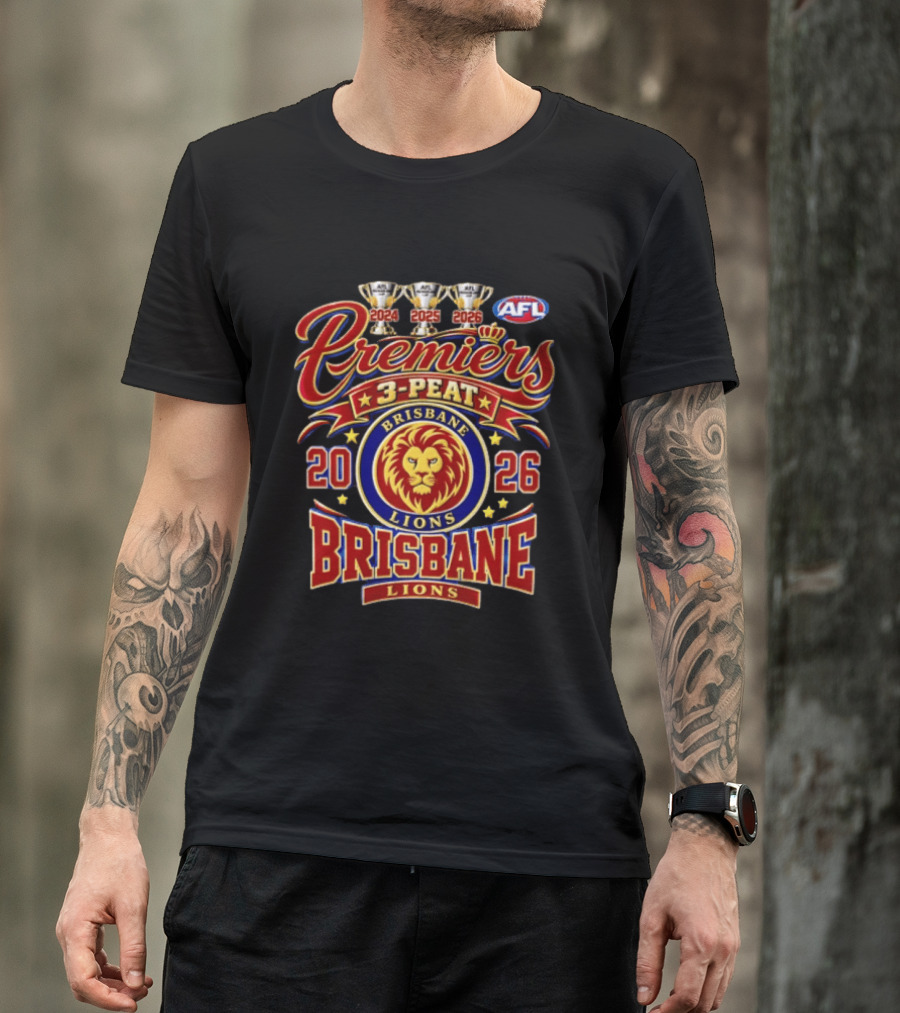 Brisbane Lions AFL 3Peat Premiers 2026 Champion Triumph T-Shirt