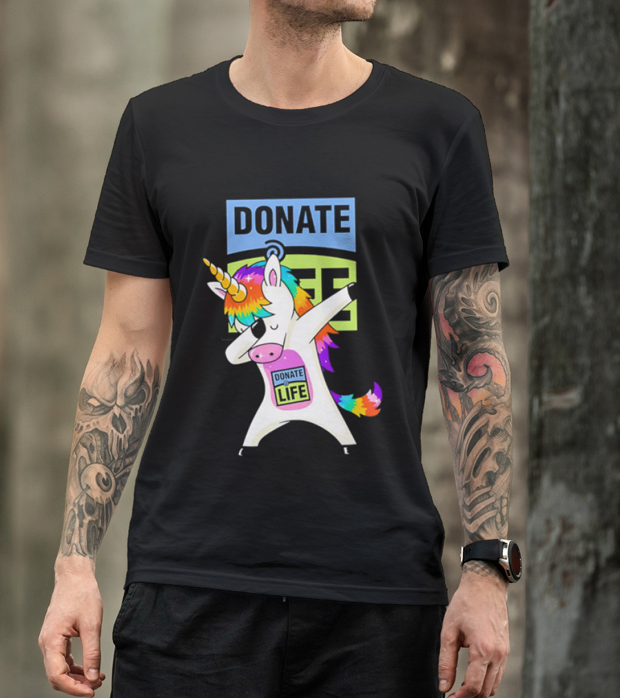 Donate Life Unicorn Rainbow Dabbing T-Shirt