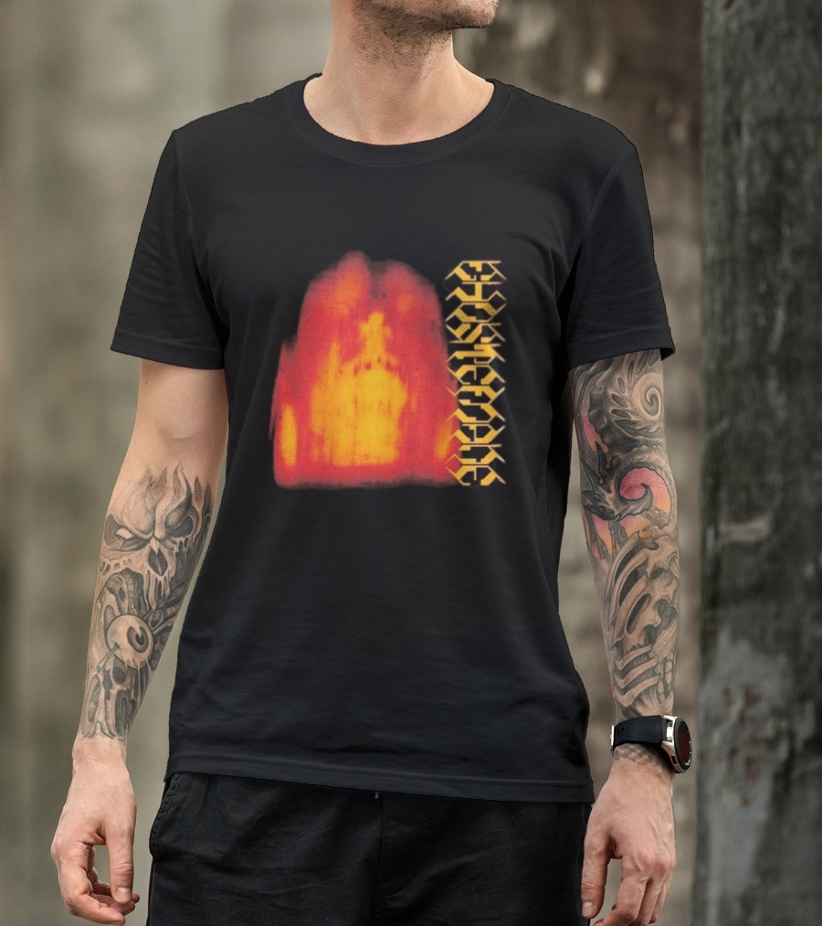 Ghostemane Face Hexagon Symbols And Red Yellow Abstract Blaze T-Shirt
