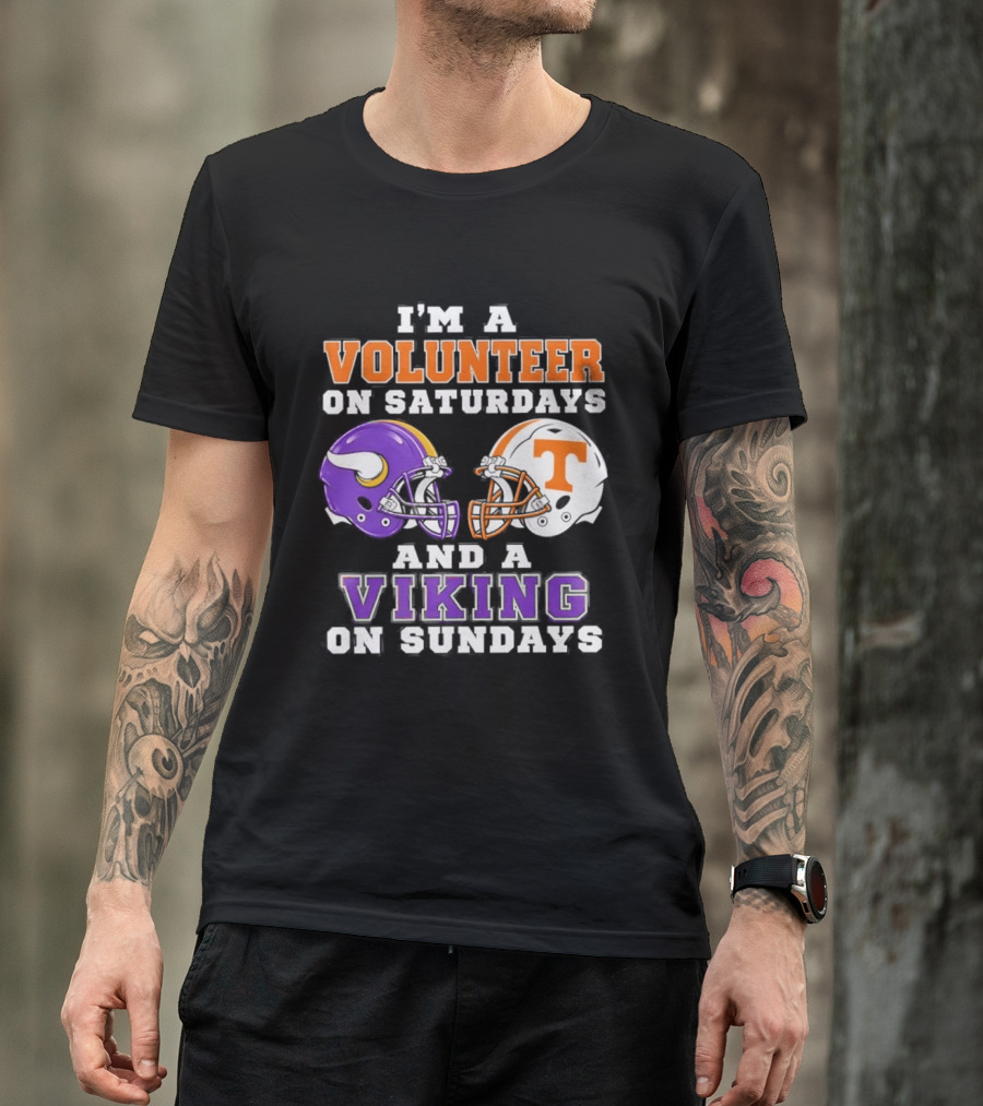 I'm A Volunteer On Saturdays And A Viking On Sundays Football Helmets T-Shirt
