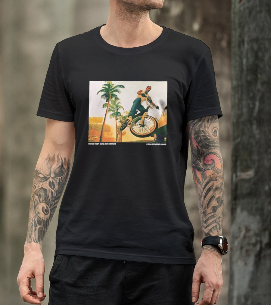 Grand Theft Auto San Andreas Rockstar Games Bicycle Scene T-Shirt