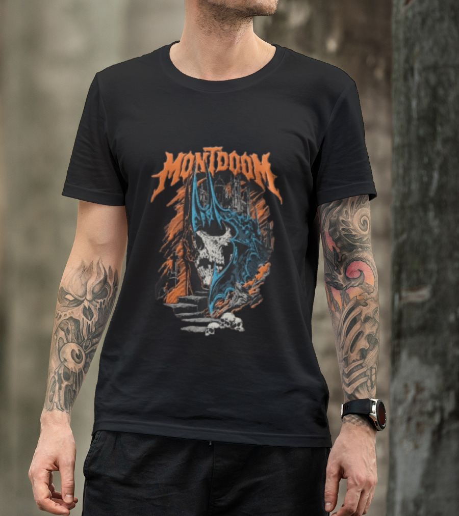 Montdoom Castle Skull And Cross Gothic Horror Fantasy T-Shirt