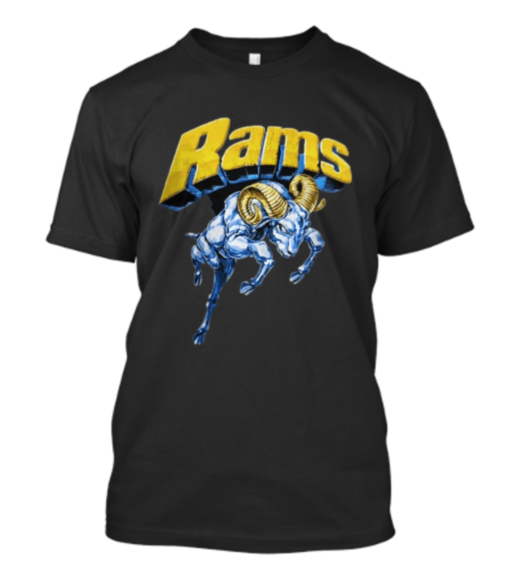 Rams Blue Bull Charging With Golden Horns Majestic Power T-Shirt