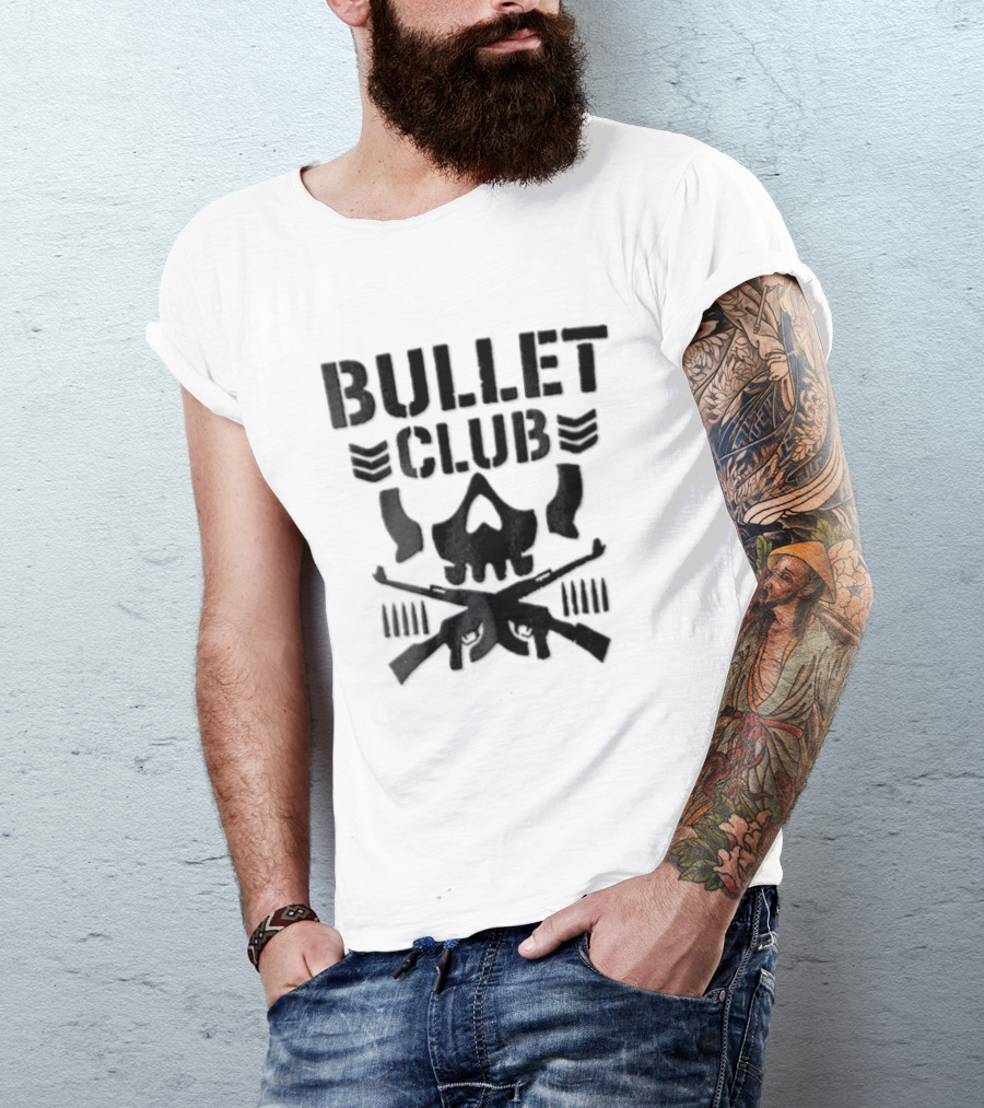 Bullet Club Skull Gun Crossbones Wrestling T-Shirt