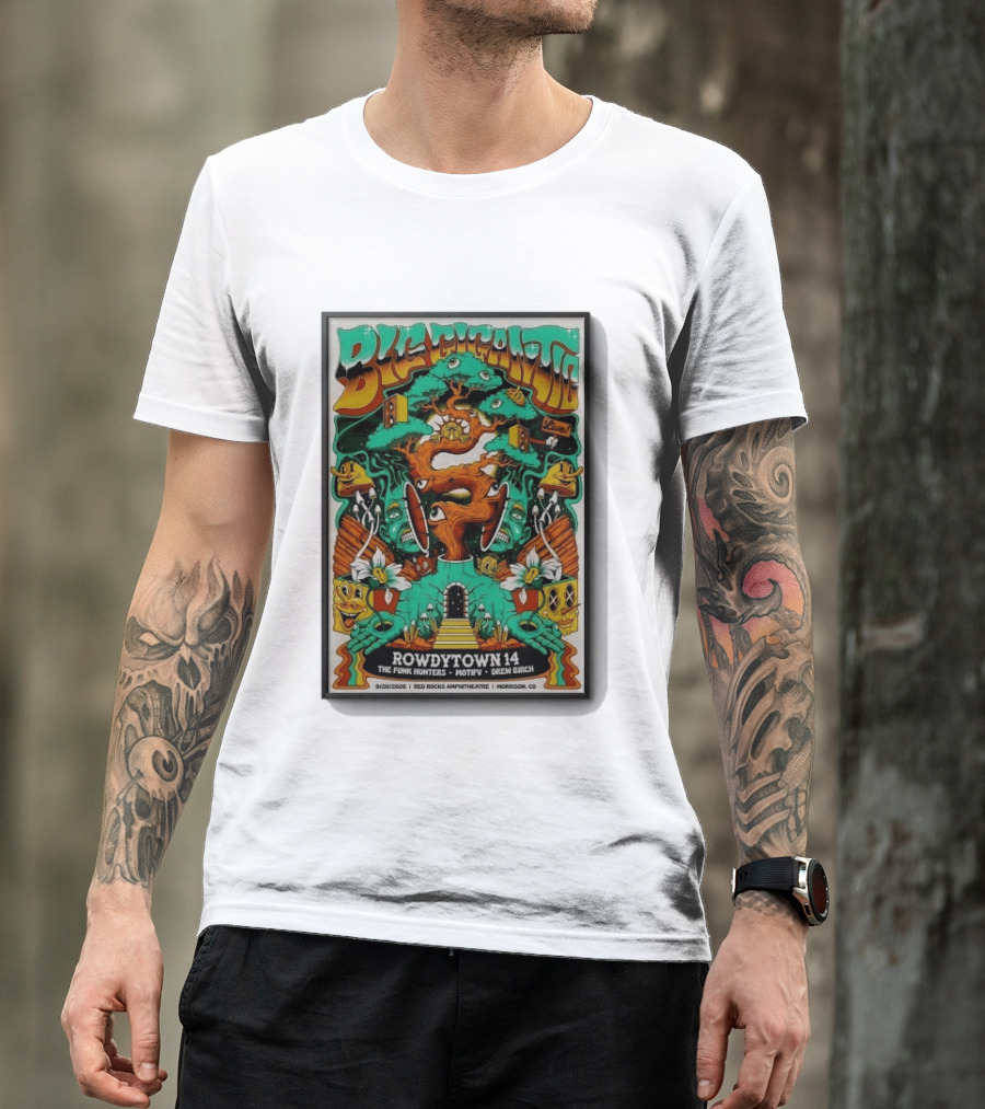 Big Gigantic Live Rowdytown 14 Red Rocks Amphitheatre September 26 2026 Morrison CO The Funk Hunters Motifv Drew Birch T-Shirt