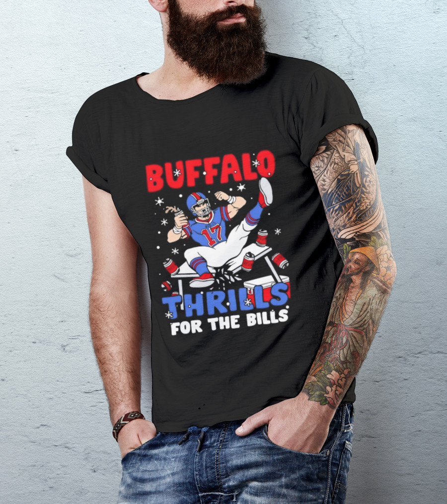 Buffalo Bills 17 Thrills Josh Allen Table Celebration T-Shirt