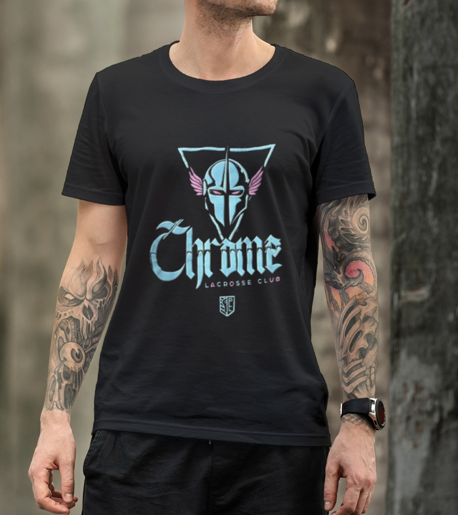 Chrome Lacrosse Club Winged Helmet T-Shirt