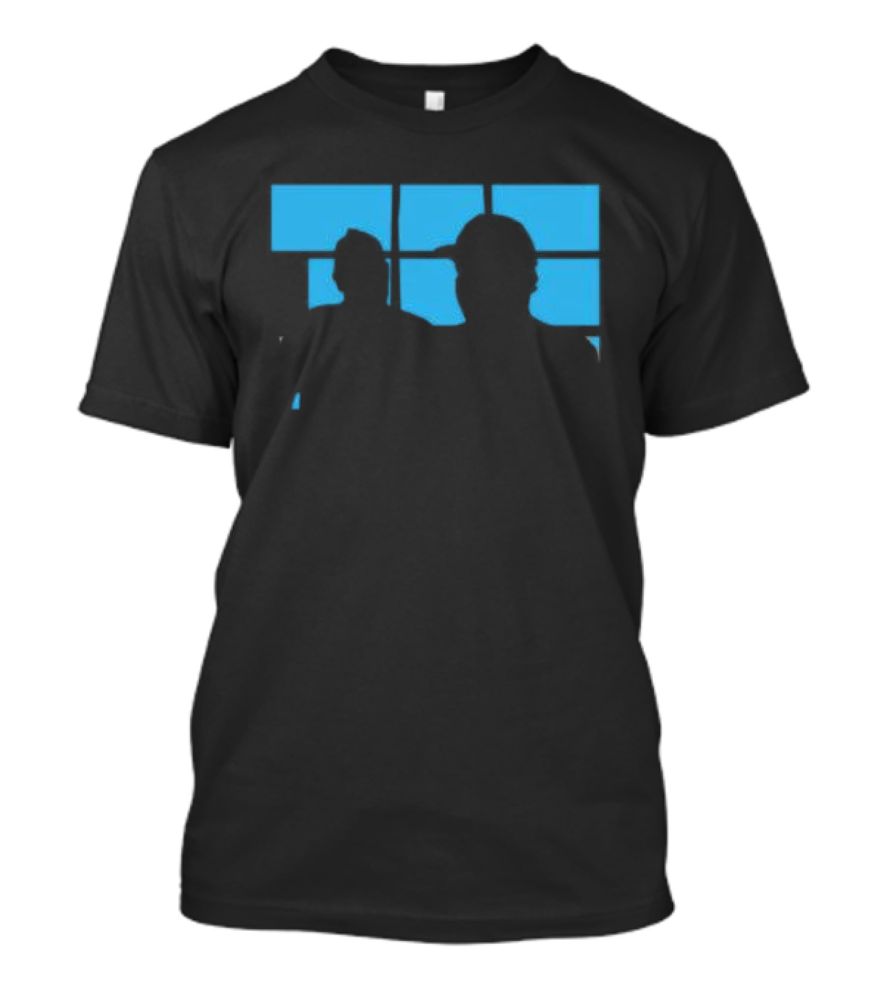 Daz Black Stars Store Shop Blue Off The Hook Black Silhouette Duo T-Shirt