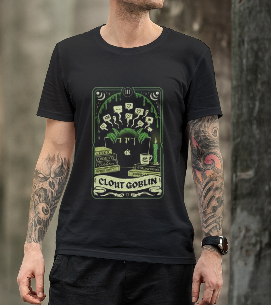 Do We Know Them Clout Goblin Tarot Card Style Social Media Icons And Keywords T-Shirt