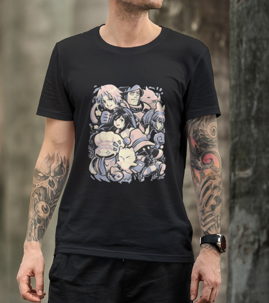Final Fantasy Anime Group Characters T-Shirt