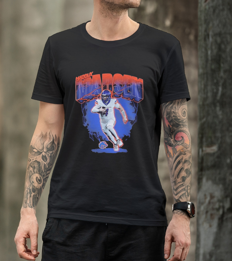 Boise State Broncos Maddux Madsen Lightning Collage NCAA Football T-Shirt