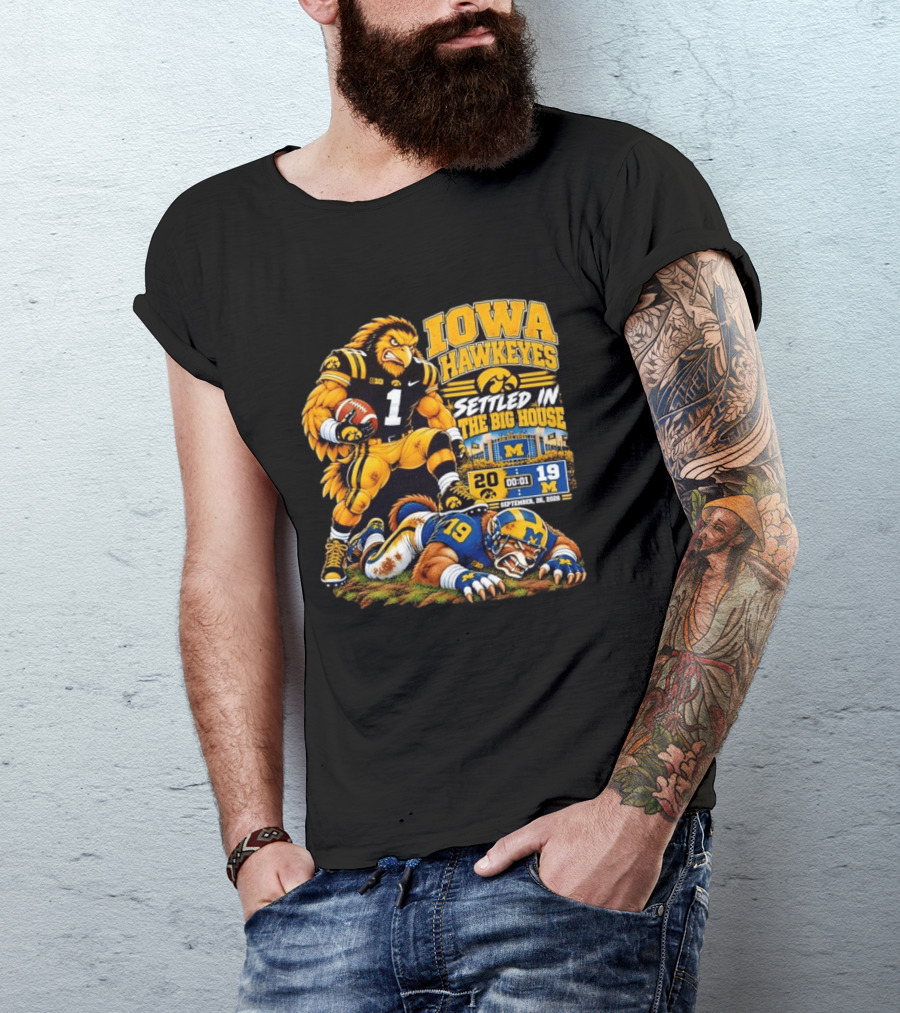 Iowa Hawkeyes Settled In The Big House September 26 2026 Football Rivalry Victory Michigan Score 20 19 T-Shirt