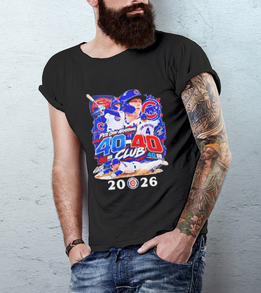 Pete Crow Armstrong 40HR 40SB Club Chicago Cubs 2026 T-Shirt