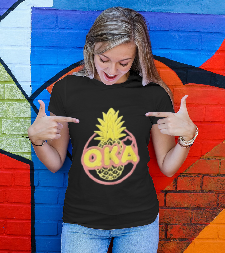 QKA Yellow Pineapple Inside Red Circle T-Shirt