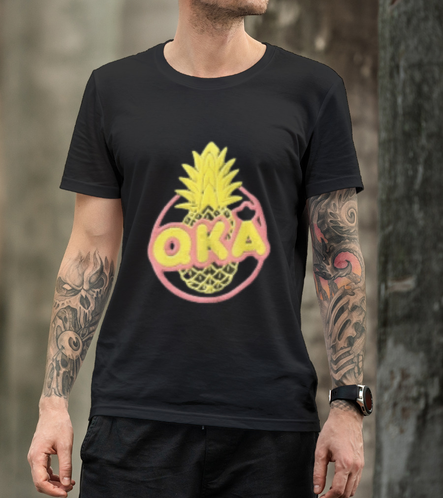 QKA Yellow Pineapple Inside Red Circle T-Shirt