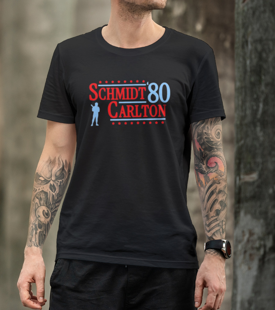 Schmidt Carlton '80 Philadelphia Phillies Baseball Legends T-Shirt