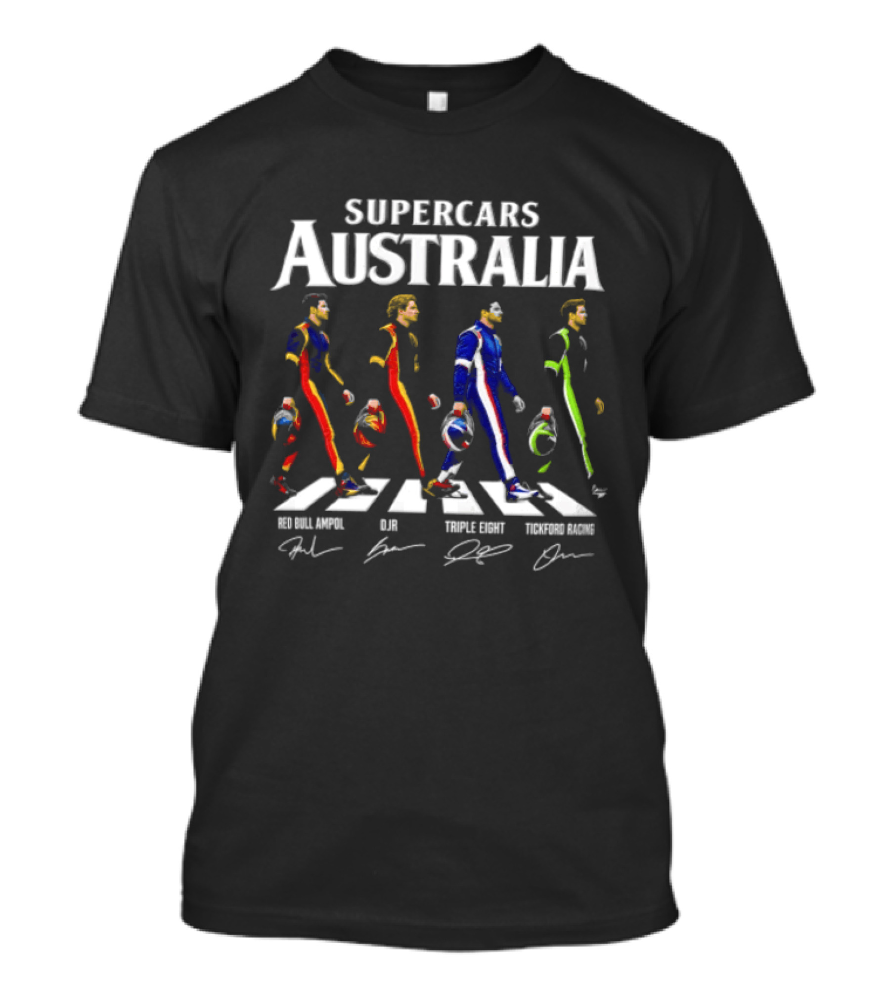 Supercars Australia Red Bull Ampol DJR Triple Eight Tickford Racing Drivers Crossing Abbey Road T-Shirt