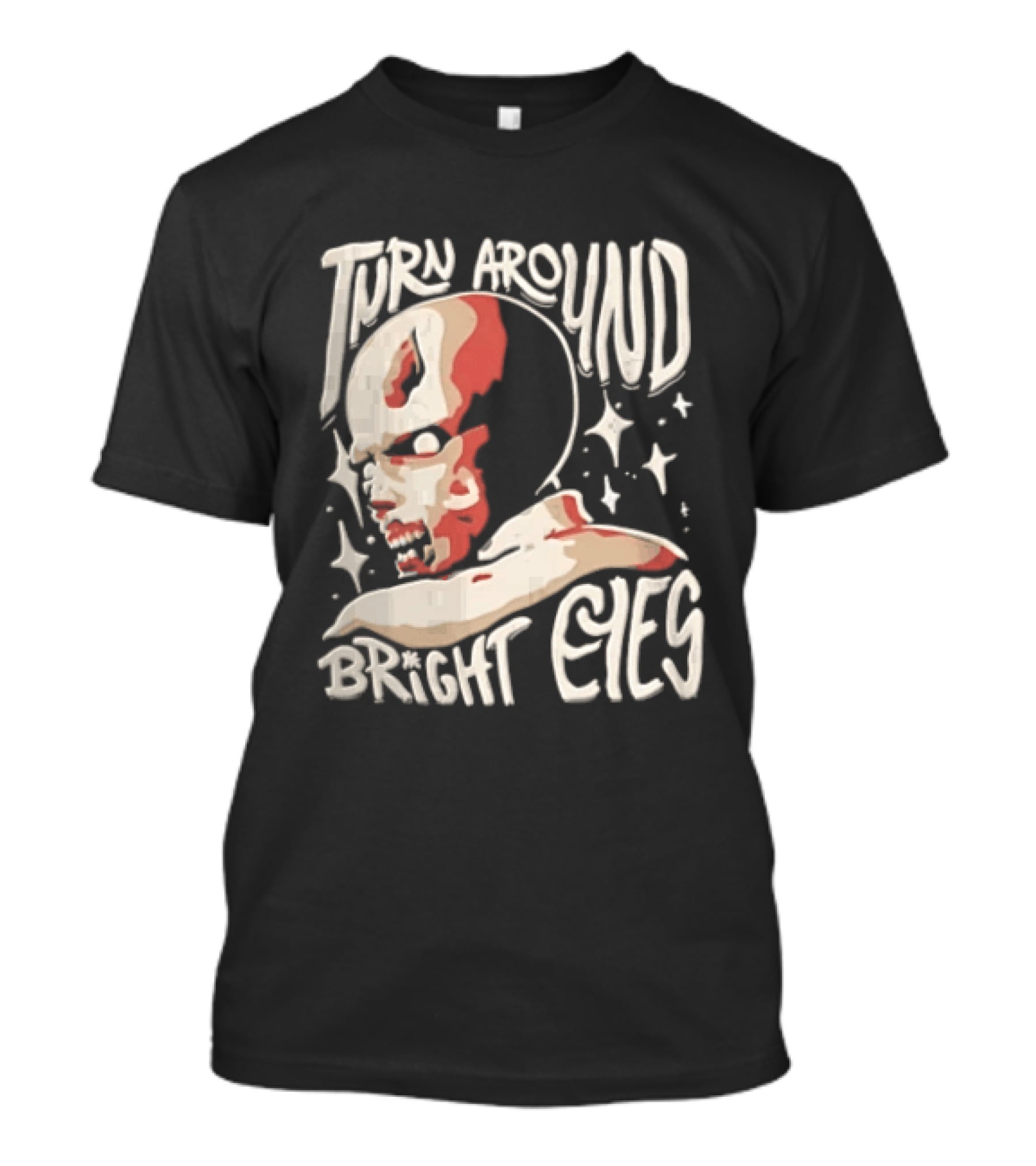 Turn Around Bright Eyes Zombie Face Stars T-Shirt