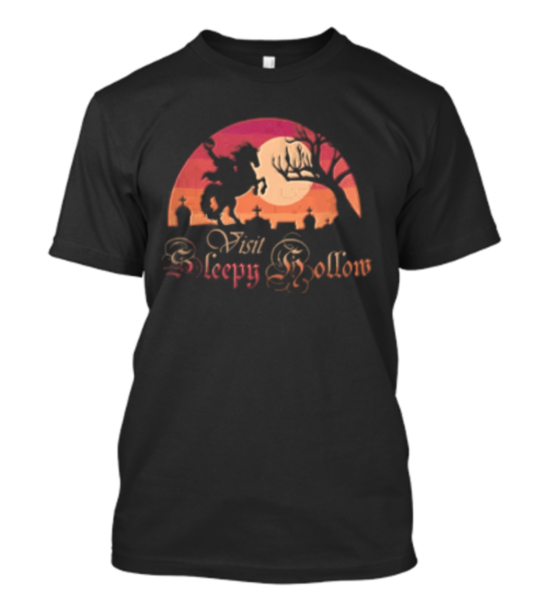 Visit Sleepy Hollow Headless Horseman Graveyard Sunset T-Shirt