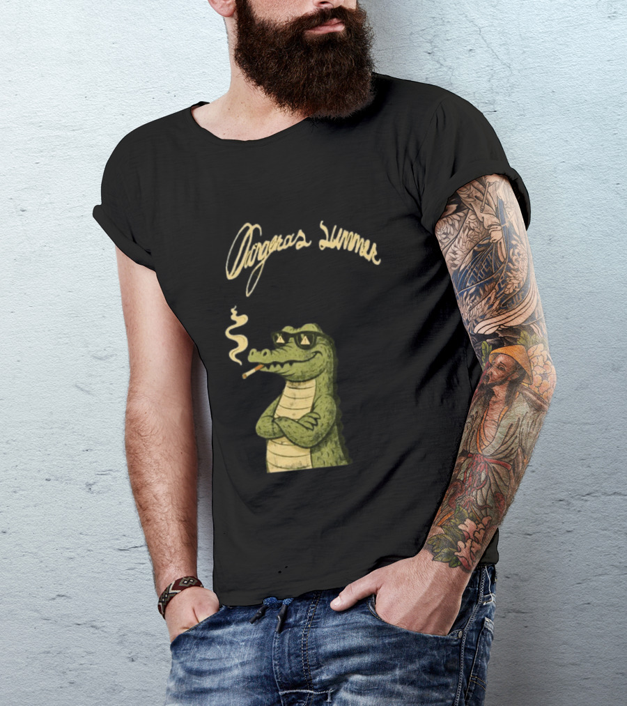 Yeat Dangerous Summer Loose Leaf Gator Smoking Cool Sunglasses Crocodile T-Shirt