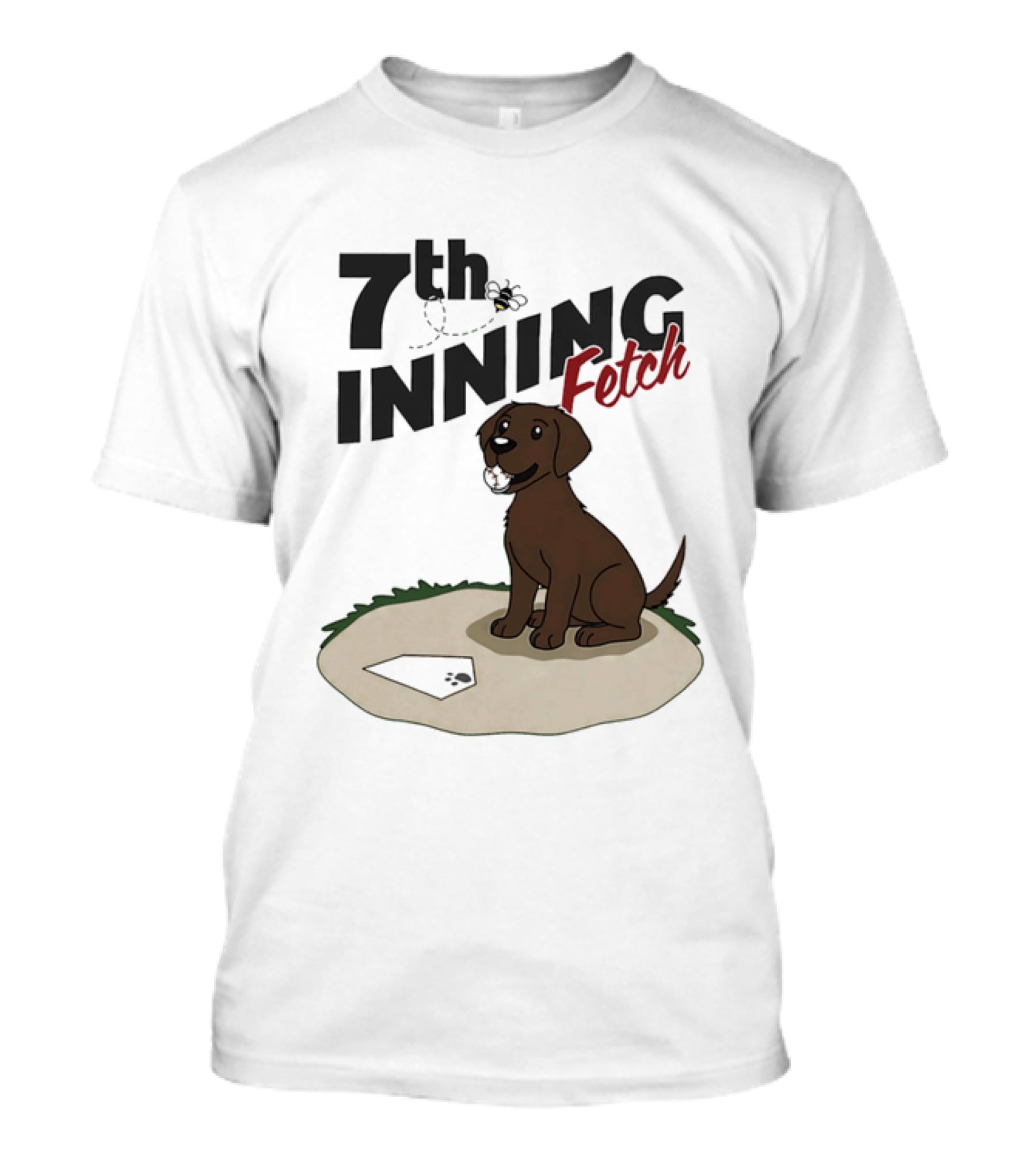 7th Inning Fetch Chocolate Lab Baseball Puppy T-Shirt