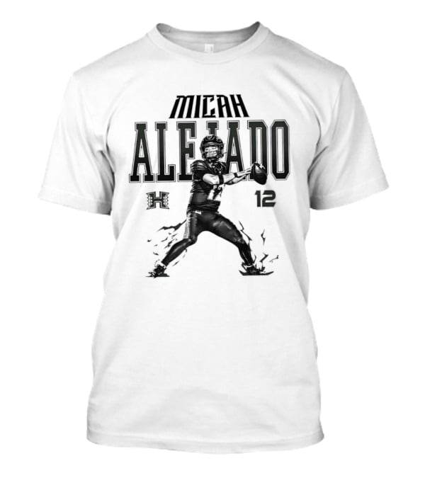 NCAA Football Micah Alejado No 12 Hawaii Rainbow Warriors Collage T-Shirt