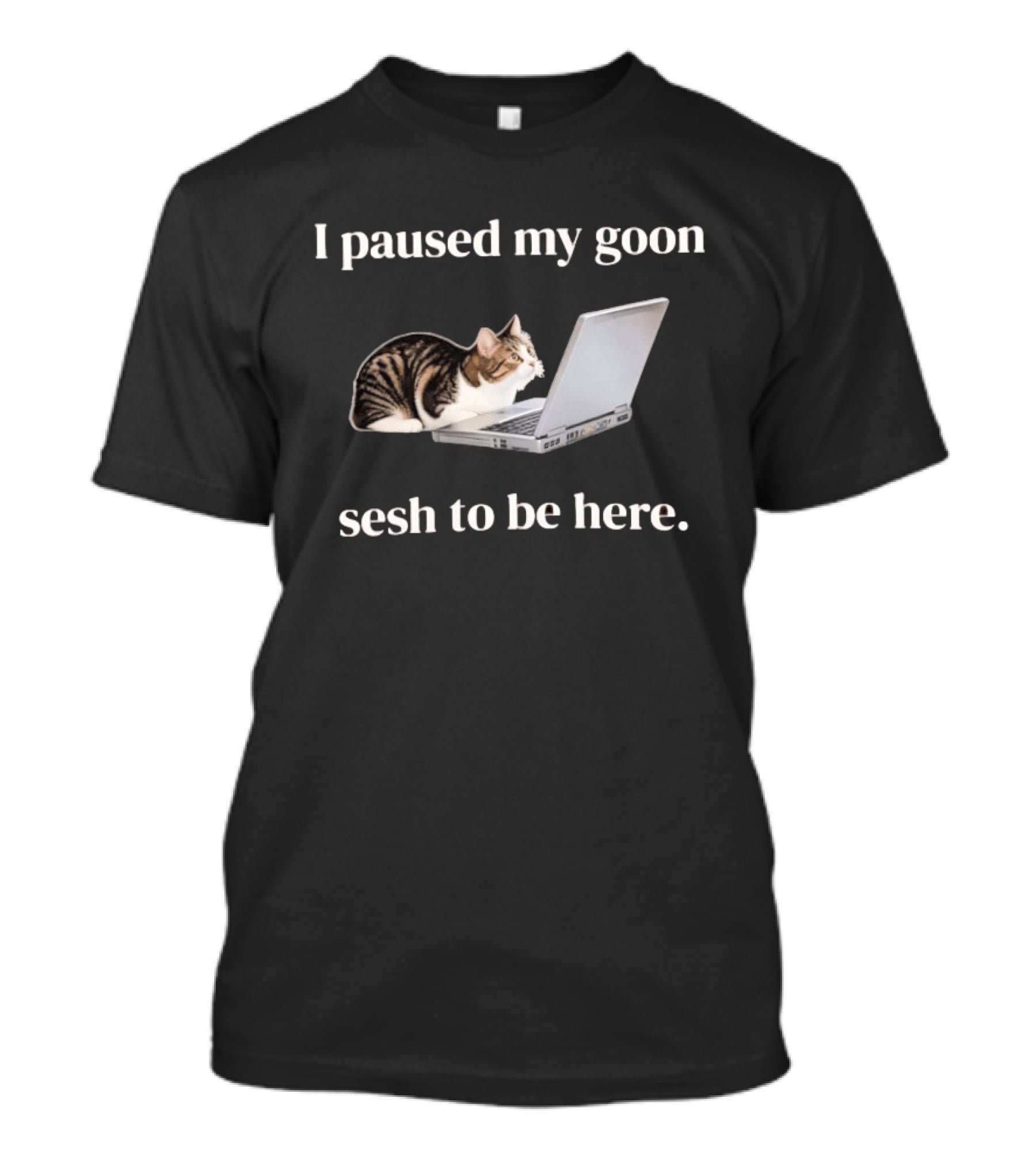 Cat I Paused My Goon Sesh To Be Here With Laptop T-Shirt