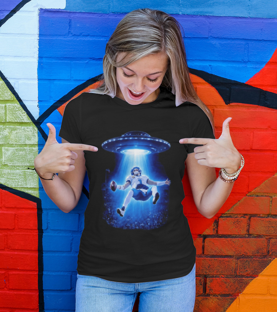 Jalen Hurts Memes UFO Abduction Football Player Beam Fantasy T-Shirt