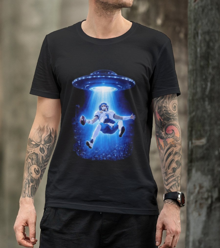Jalen Hurts Memes UFO Abduction Football Player Beam Fantasy T-Shirt