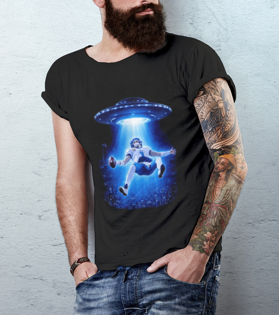Jalen Hurts Memes UFO Abduction Football Player Beam Fantasy T-Shirt