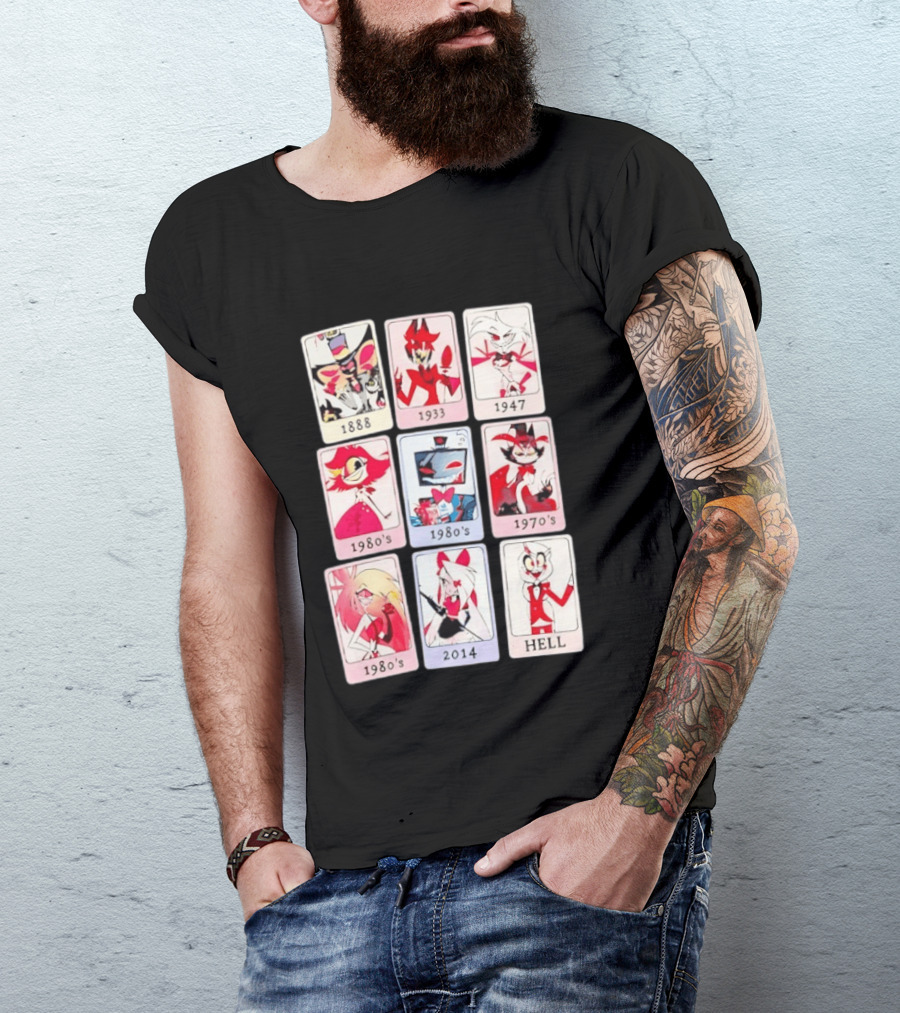 Hazbin Hotel 1888 1933 1947 1970s 1980s 2014 Hell T-Shirt