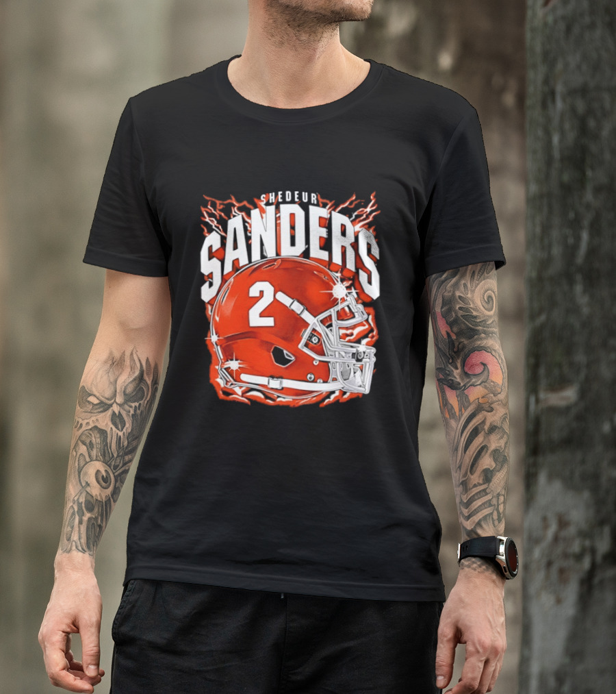 Shedeur Sanders Number 2 Cleveland Browns Helmet T-Shirt