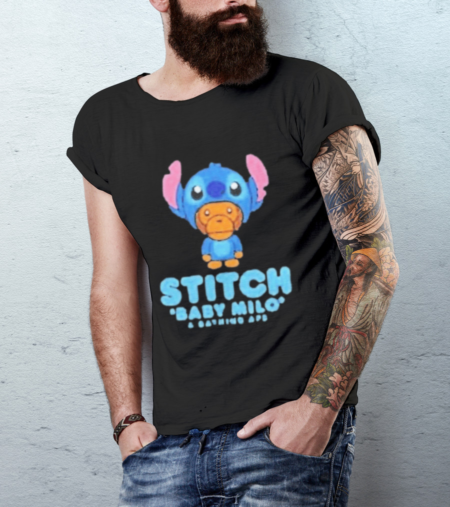 Original Bape X Disney Stitch Baby Milo Collaboration 2026 T-Shirt