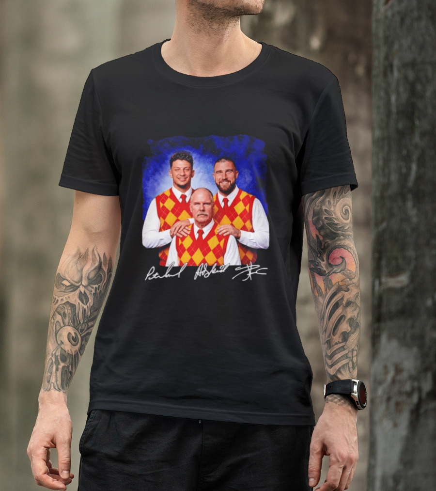 Patrick Mahomes Andy Reid Travis Kelce Kansas City Chiefs Step Brothers T-Shirt