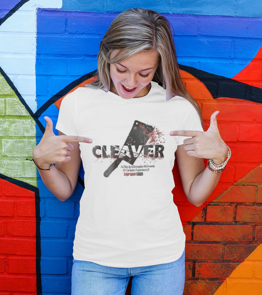 Cleaver A Film By Christopher Moltisanti And Carmine Lupertazzi Jr Sopranos Kith Blood Splatter Cleaver T-Shirt