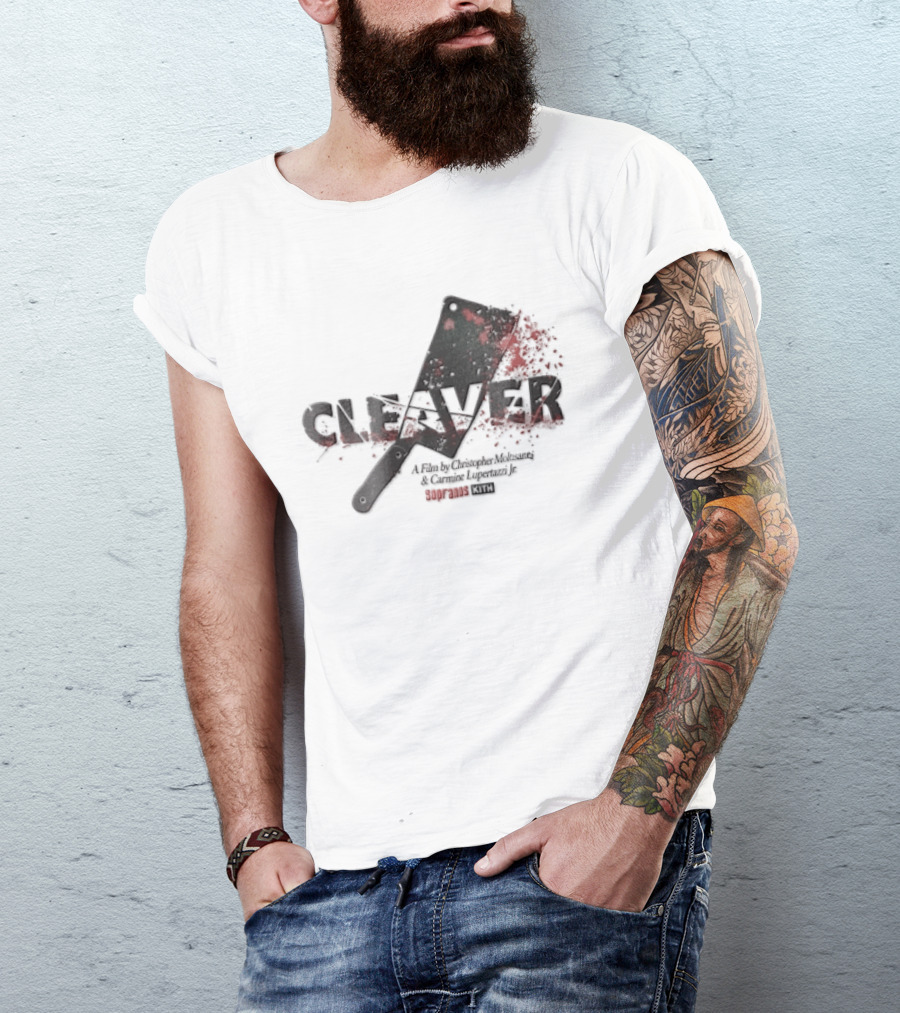 Cleaver A Film By Christopher Moltisanti And Carmine Lupertazzi Jr Sopranos Kith Blood Splatter Cleaver T-Shirt