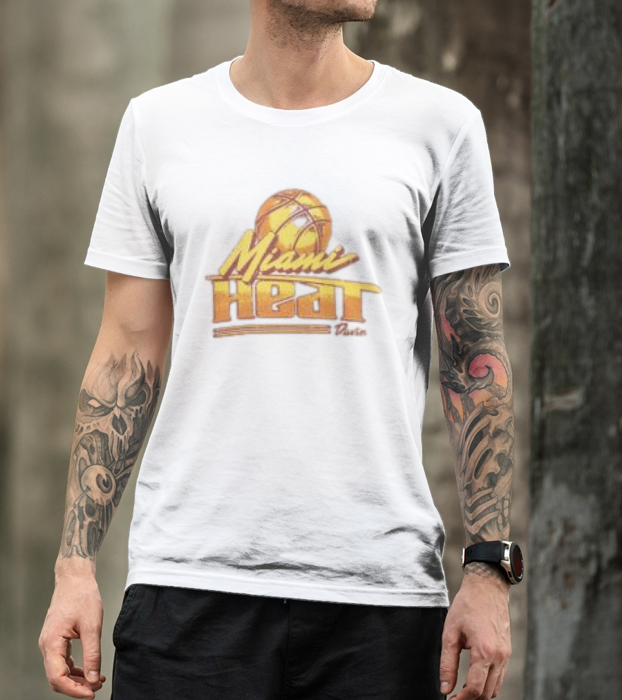 Miami Heat Store Court Culture X Duvin Sundown Vintage Basketball T-Shirt