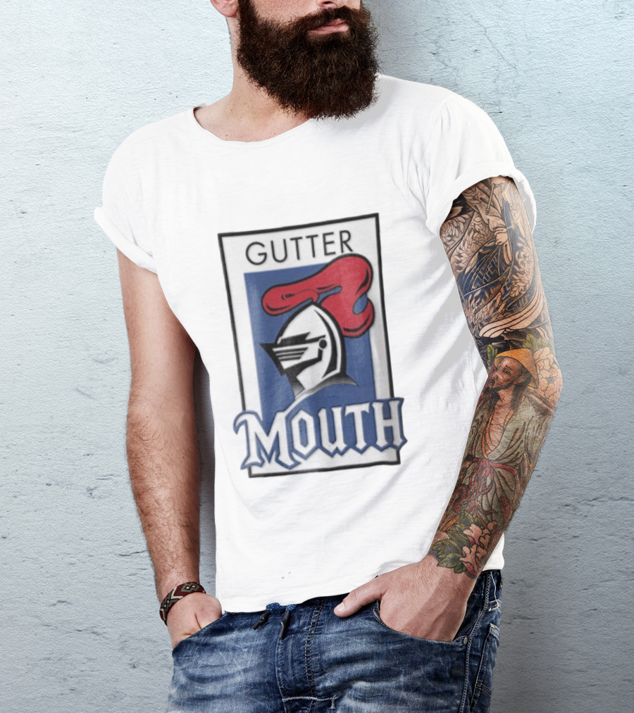 Gutter Mouth Knight Helmet Red Plume T-Shirt