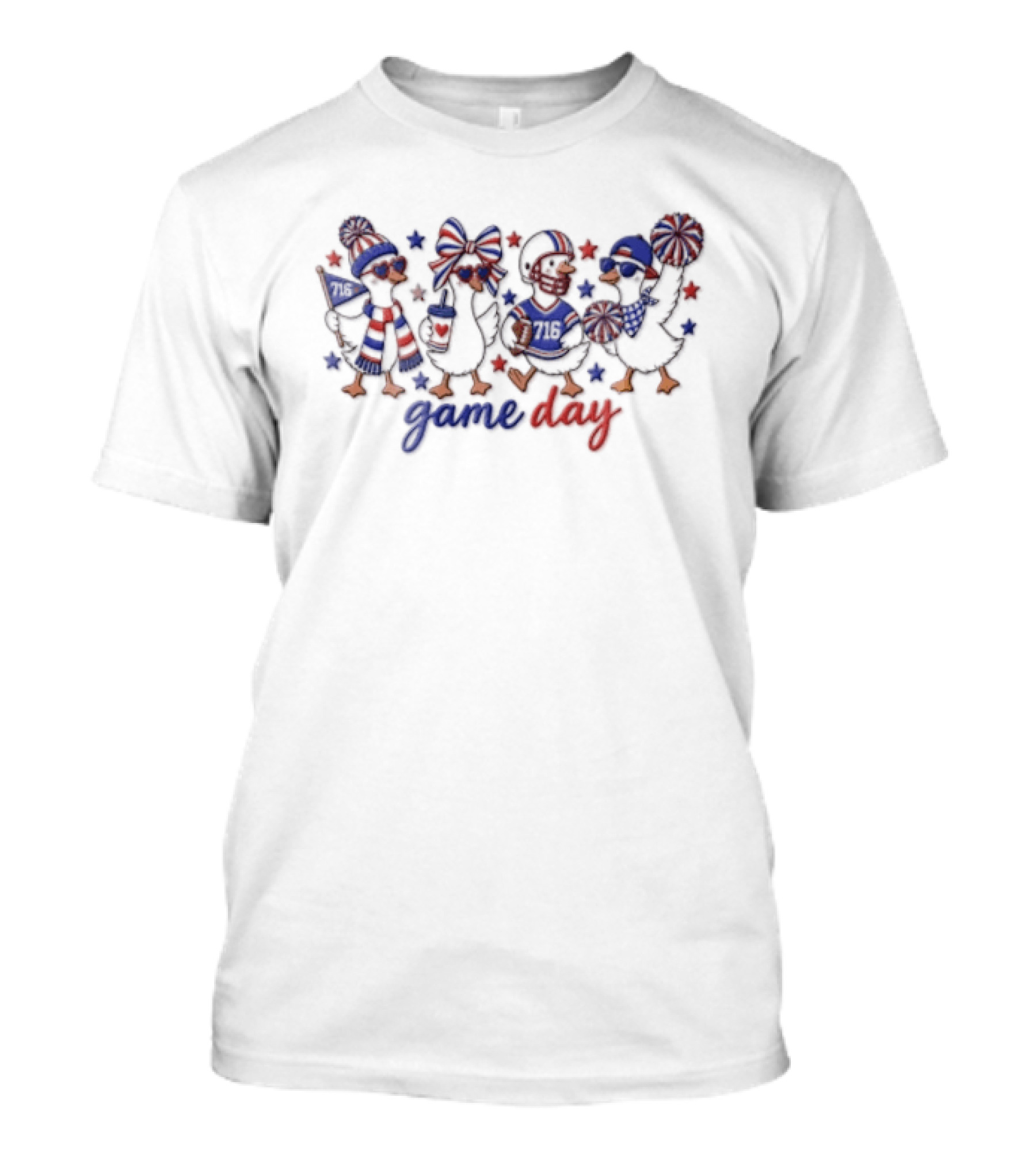 Silly Goose Buffalo Football Game Day Cheerful Team Spirit T-Shirt