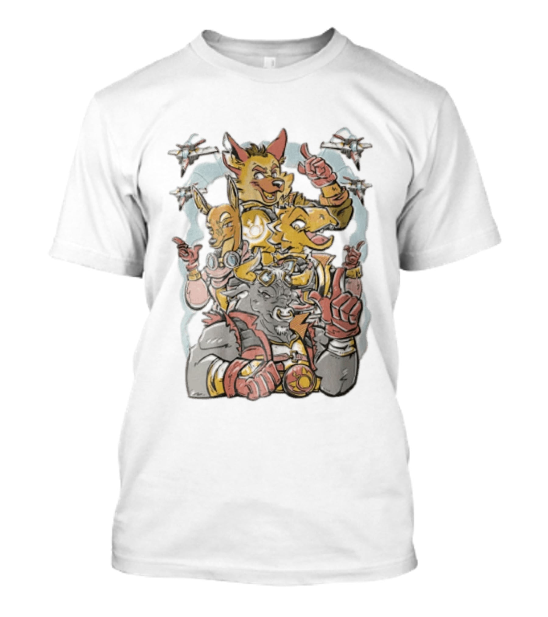 Star Fox Team Characters Thumbs Up Fighter Jets Gaming Adventure T-Shirt
