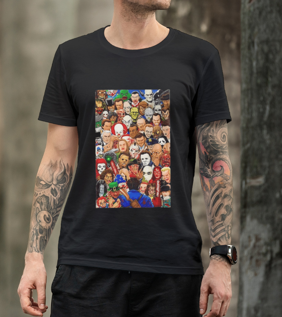 Horror Movie Icons Collage Halloween 2026 Collection T-Shirt