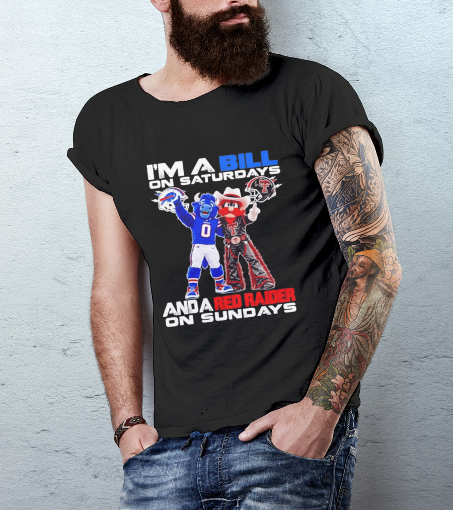 Buffalo Bills And Texas Tech Red Raiders Football Weekend Mascots Fan T-Shirt