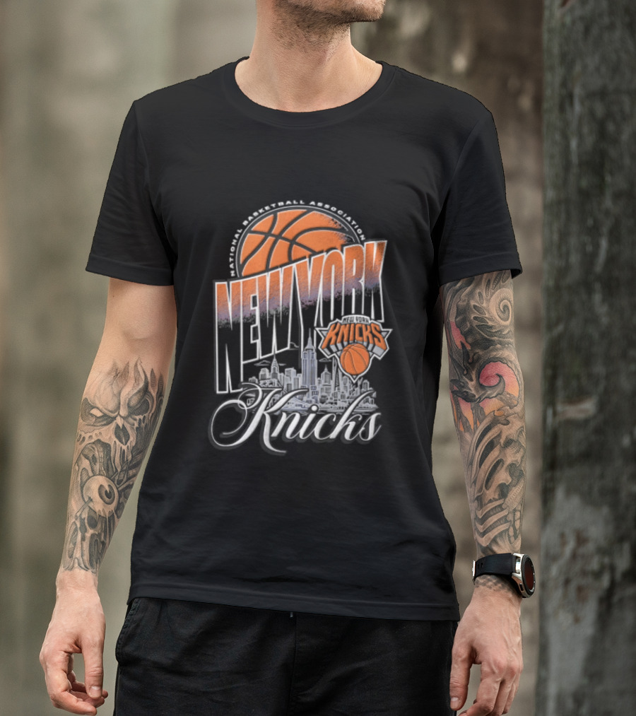 New York Knicks Basketball Skyline Something Inked T-Shirt
