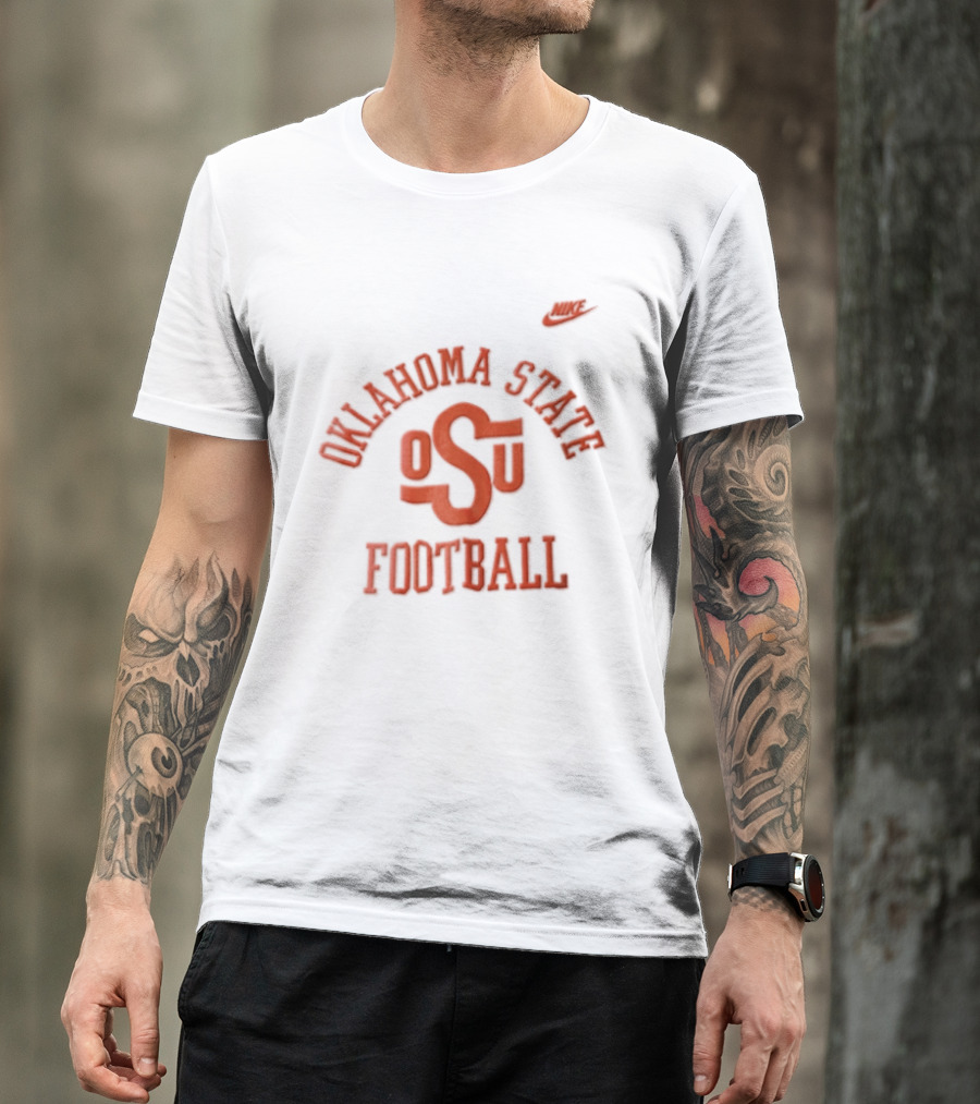 Oklahoma State OSU Football Retro Orange Cowboy Hat T-Shirt