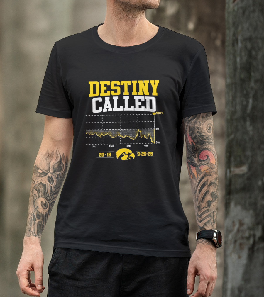Iowa Hawkeyes Destiny Called 9 26 26 Football 2026 T-Shirt