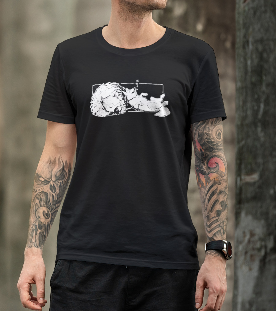BaldurS Gate 3 Best Friends Owlbear And Dog Sleeping T-Shirt