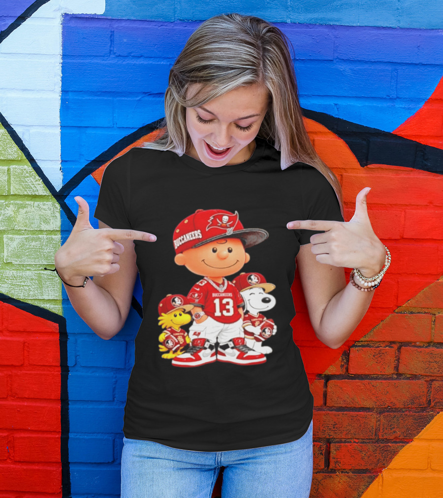 Charlie Brown 13 Snoopy Woodstock Buccaneers Florida State T-Shirt